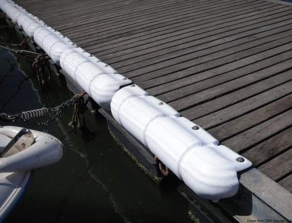 Protezione per pontile 900 mm bianco - 33.519.44